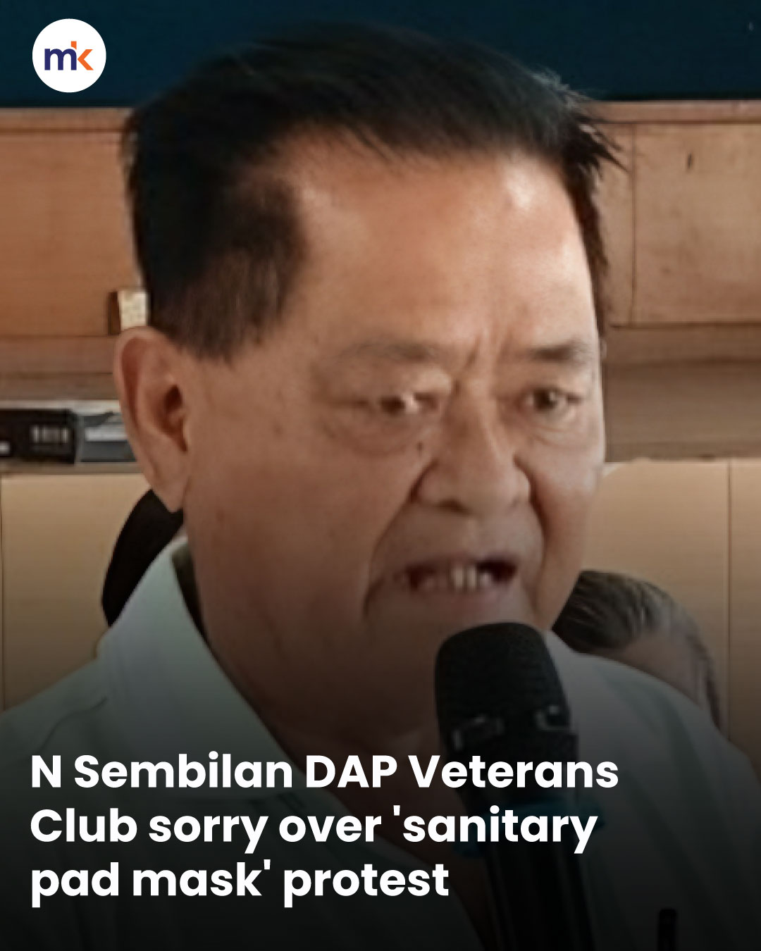 N Sembilan DAP Veterans Club sorry over 'sanitary pad mask' protest