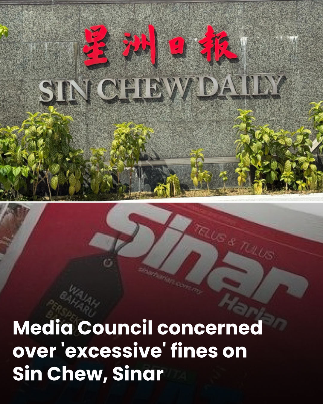 Media Council concerned over 'excessive' fines on Sin Chew, Sinar