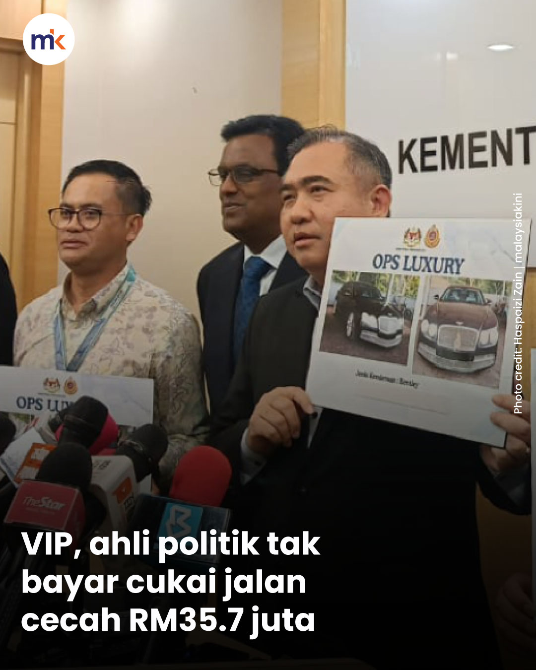 VIP, ahli politik tak bayar cukai jalan cecah RM35.7 juta