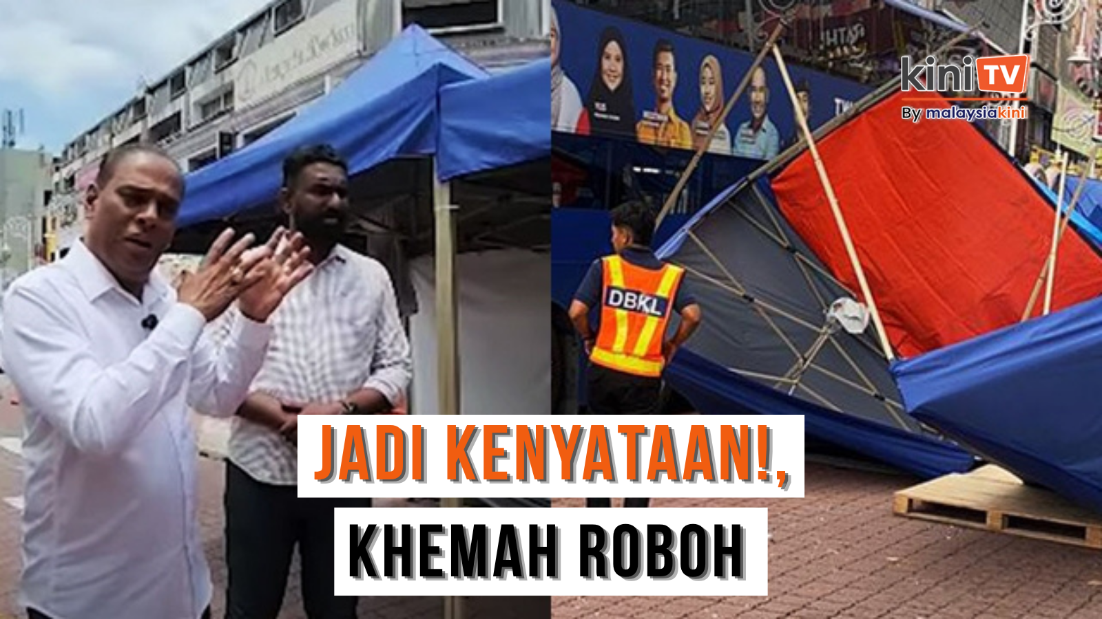 Amaran Saravanan terbukti! Khemah Deepavali roboh ditiup angin