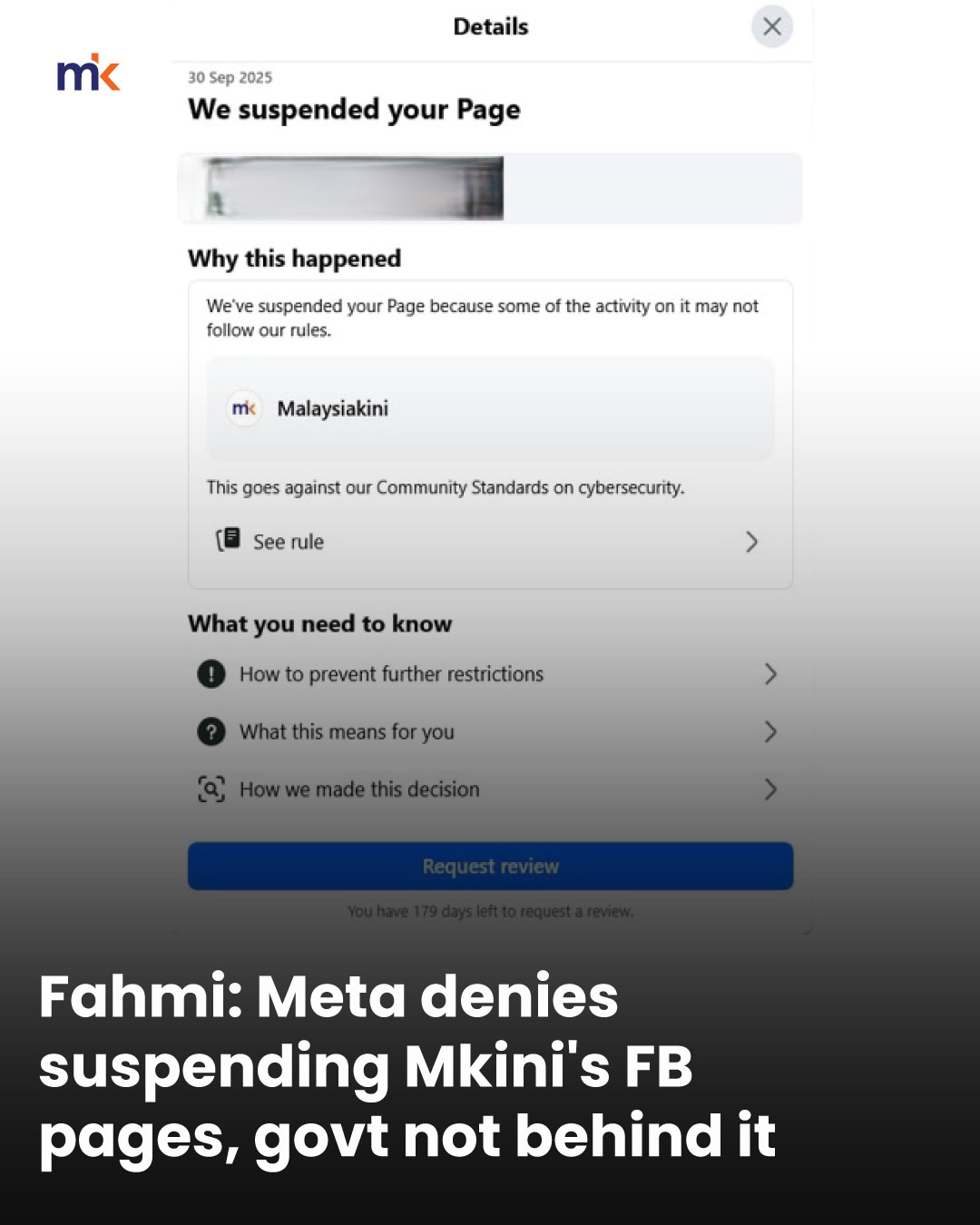 Fahmi: Meta denies suspending Mkini's FB pages, govt not behind it