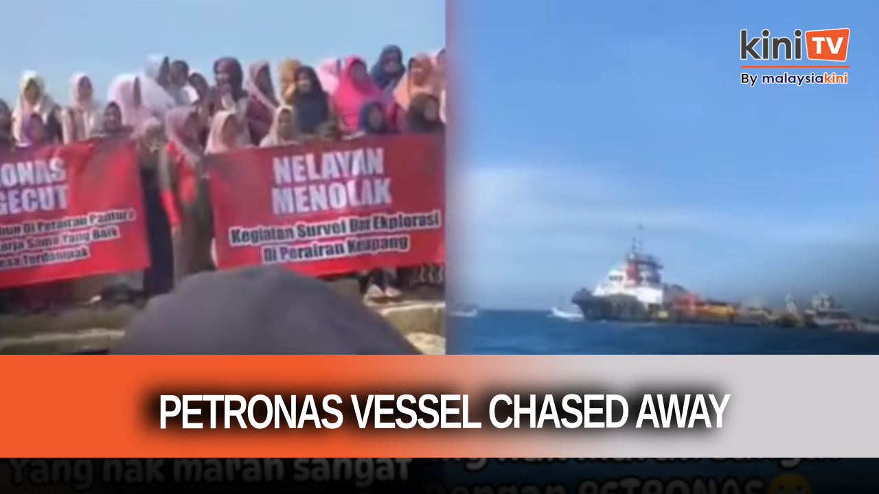 Indonesian fisherfolk confront and chase off Petronas vessel