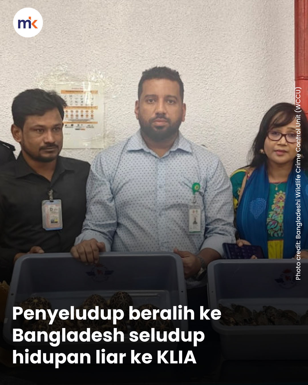 Penyeludup beralih ke Bangladesh seludup hidupan liar ke KLIA
