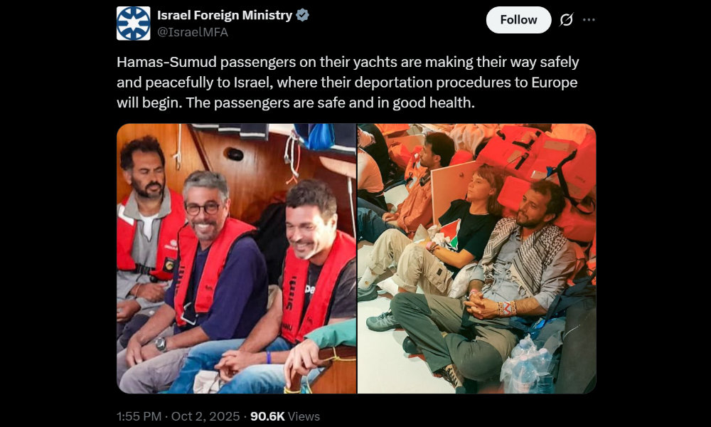 Captured activists 'safe', to be deported - Israeli ministry claims