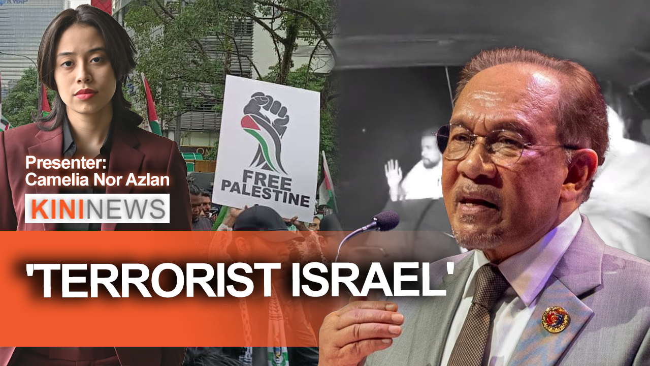 #KiniNews: Anwar slams Israel's labelling of GSF activists as terrorists; Protest at US embassy