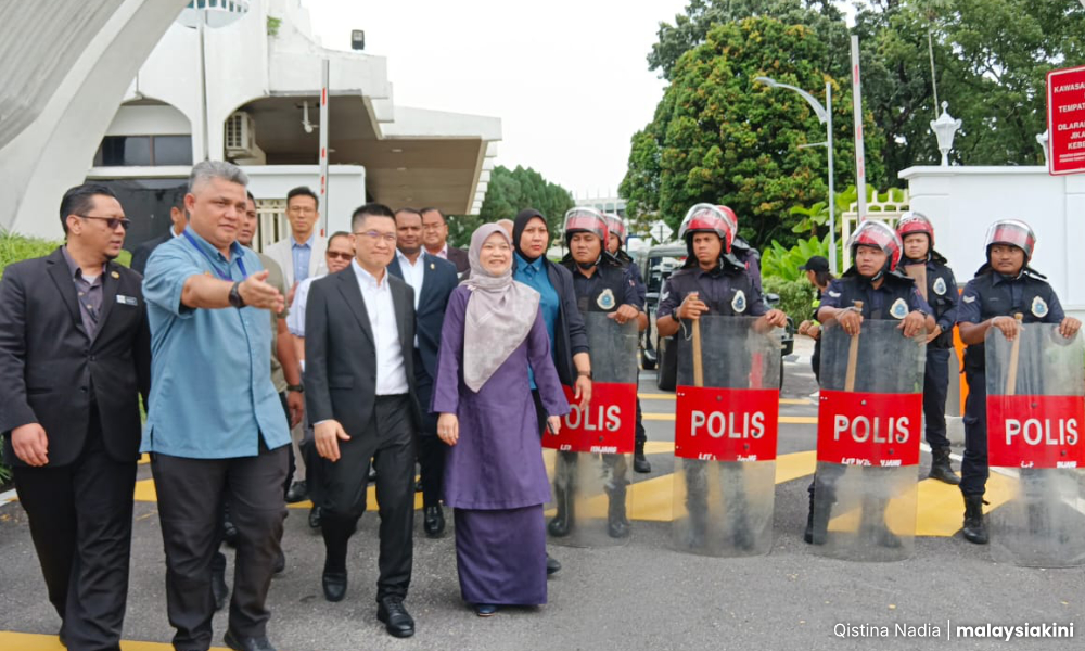 Fadhlina terima memo penunjuk perasaan, laungan 'turun' bergema