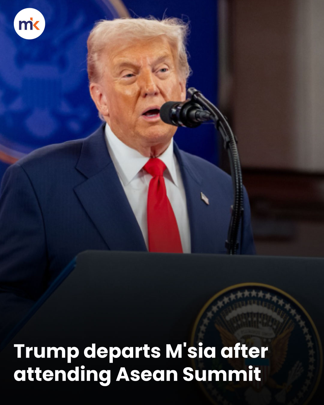 Trump departs M'sia after attending Asean Summit