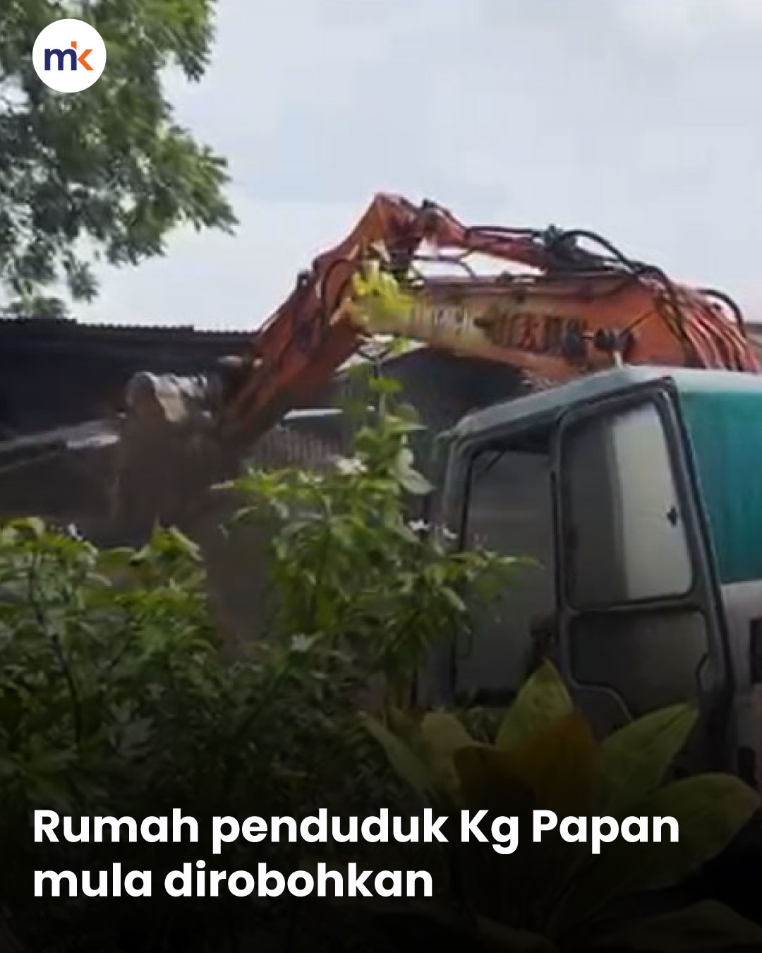 Rumah penduduk Kg Papan mula dirobohkan