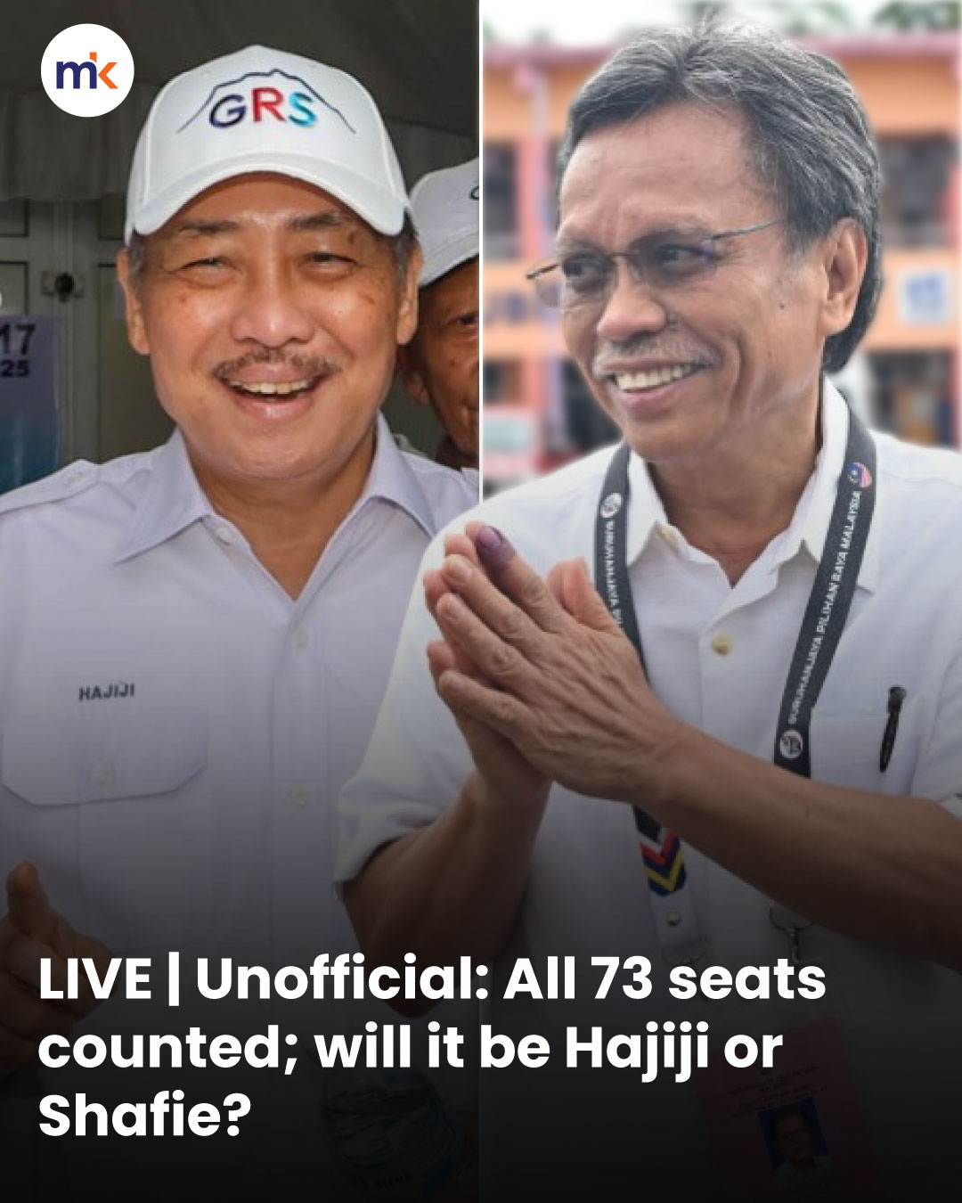 LIVE | Unofficial: All 73 seats counted; will it be Hajiji or Shafie?