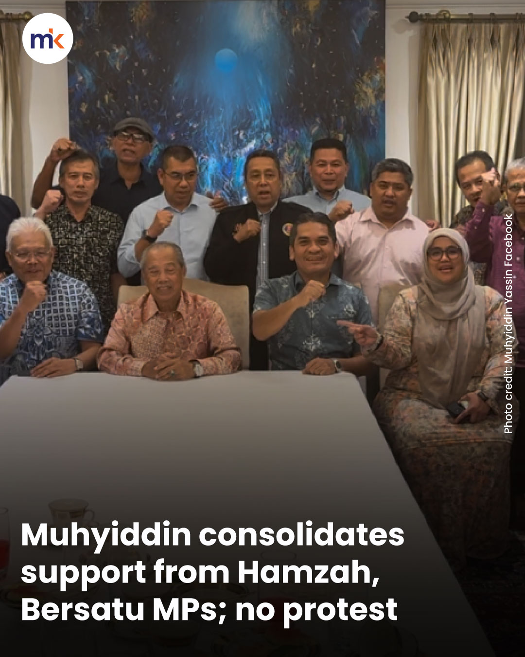 Muhyiddin consolidates support from Hamzah, Bersatu MPs; no protest