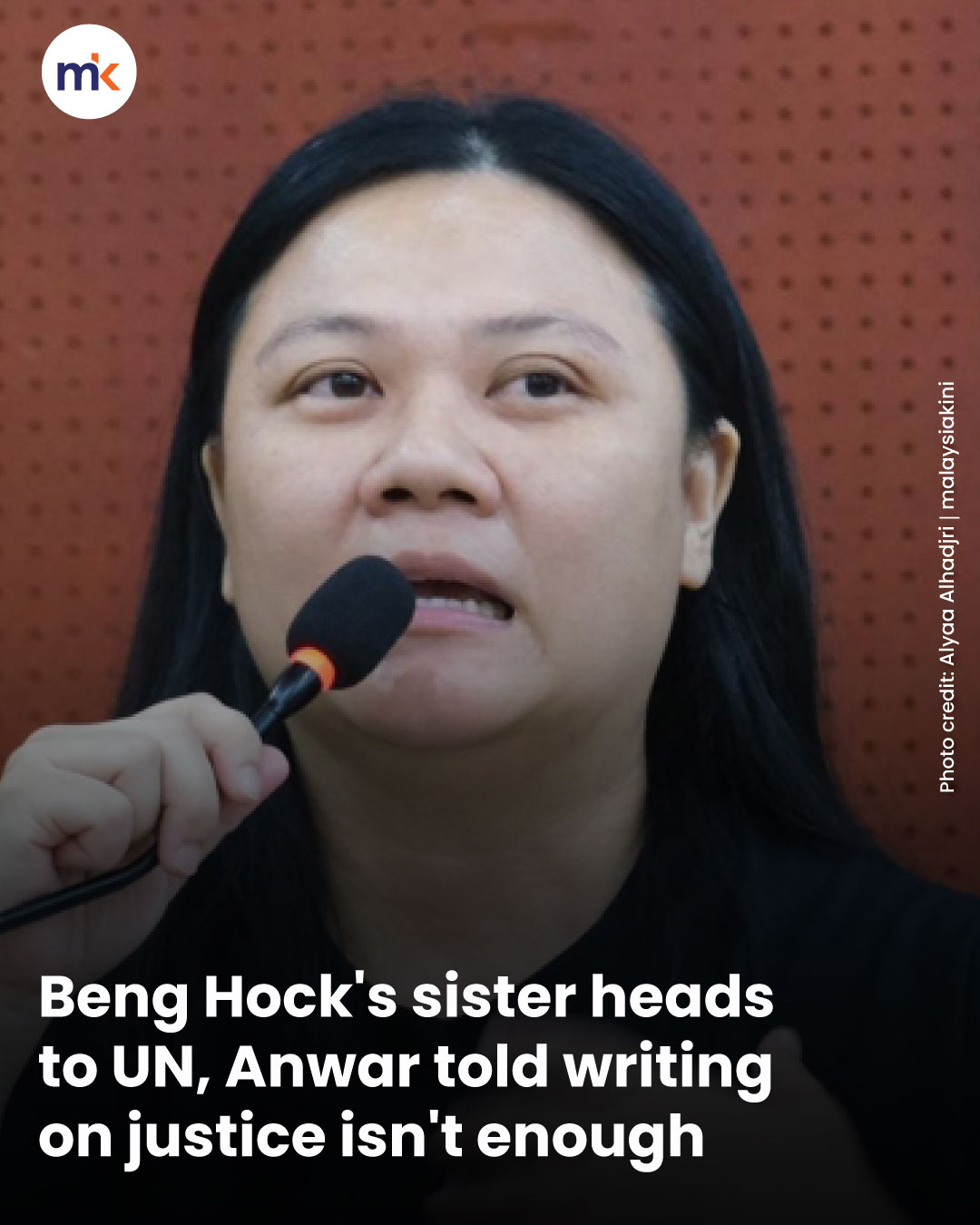 Beng Hock's sister heads to UN, Anwar told writing on justice isn't enough