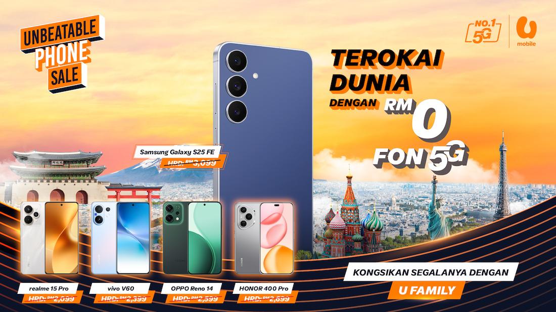 Jualan Hebat U Mobile: Telefon 5G RM0, roaming percuma dan naik taraf mudah