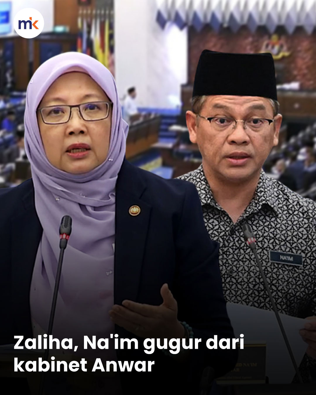 Zaliha, Na'im gugur dari kabinet Anwar