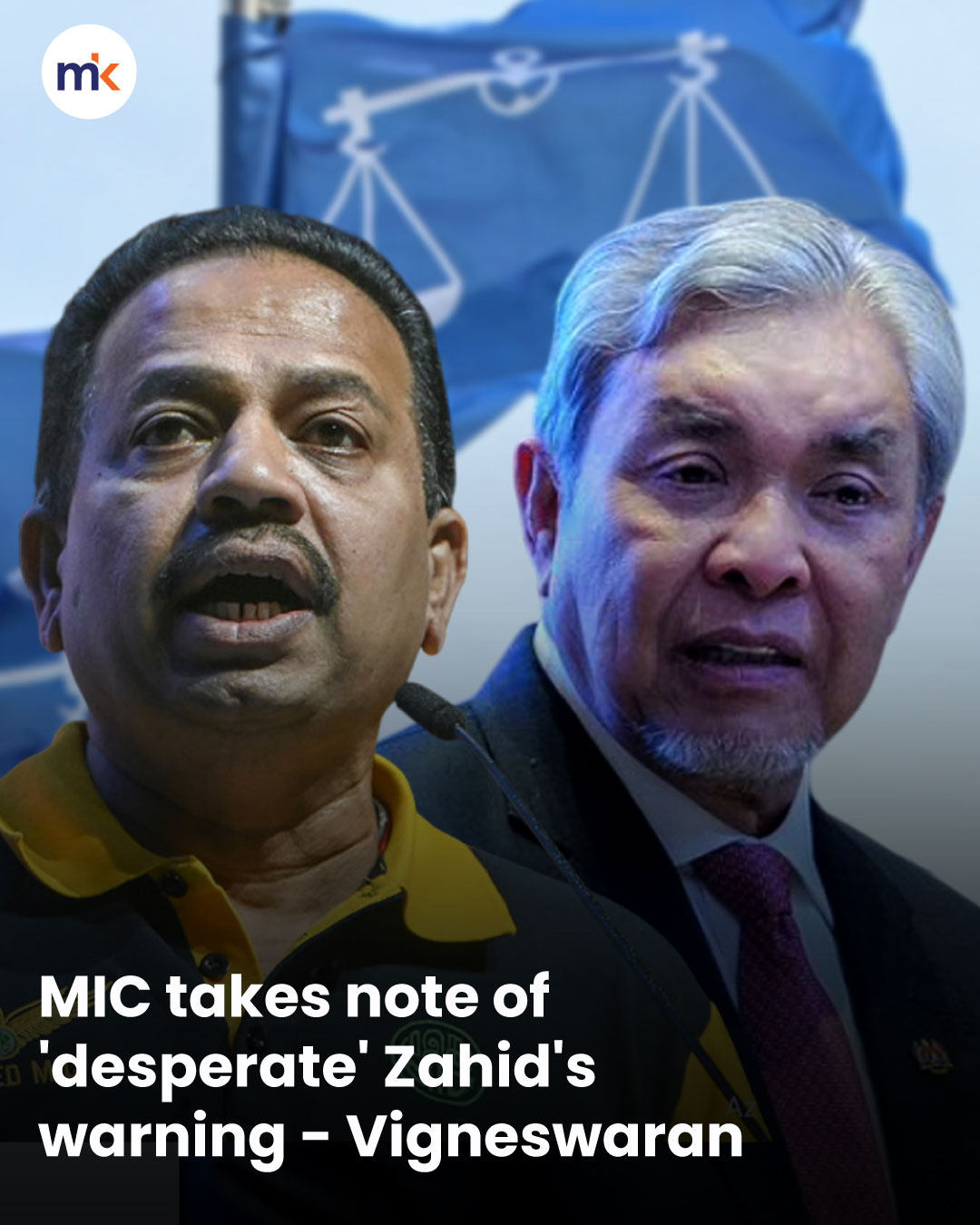 MIC takes note of 'desperate' Zahid's warning - Vigneswaran