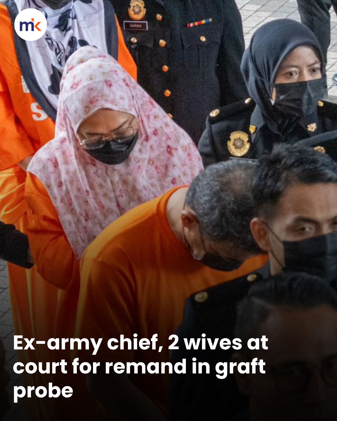 Ex-army chief, 2 wives at court for remand in graft probe