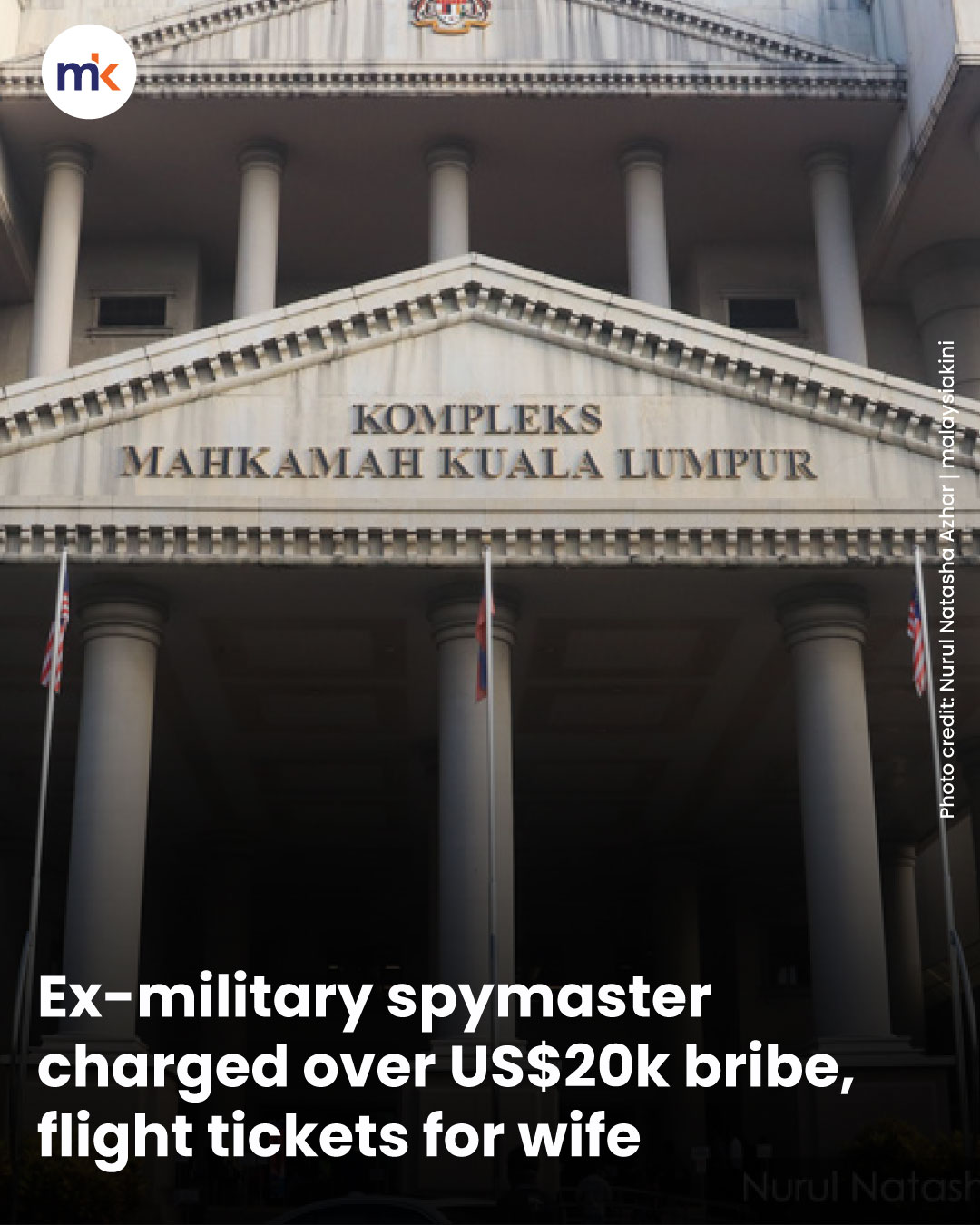 Ex-military spymaster charged over US$20k bribe, flight tickets for wife