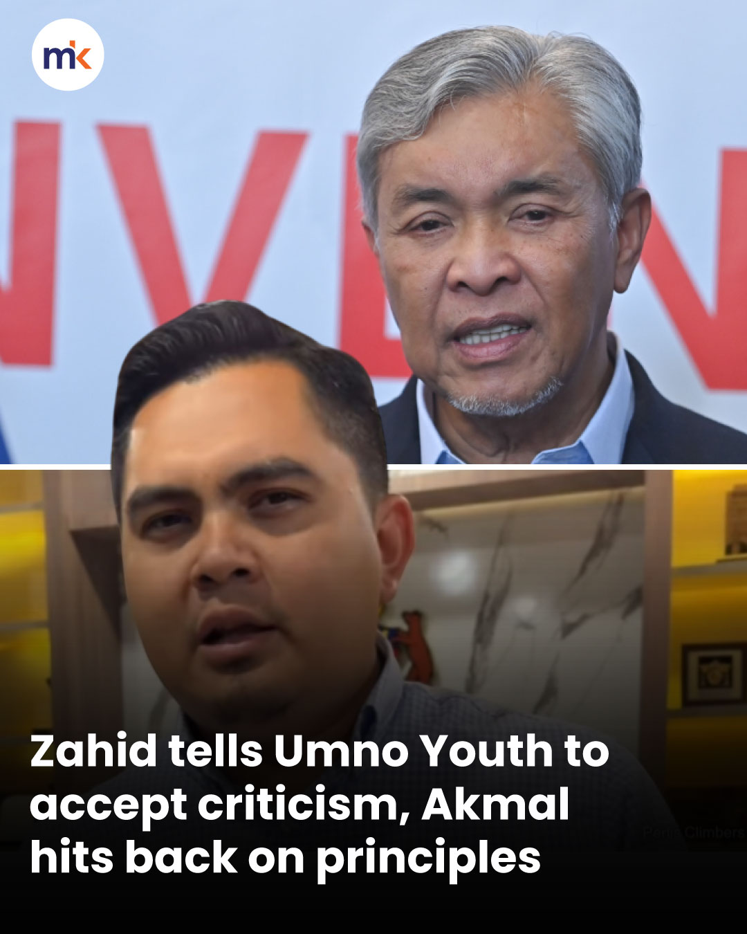 Zahid tells Umno Youth to accept criticism, Akmal hits back on principles