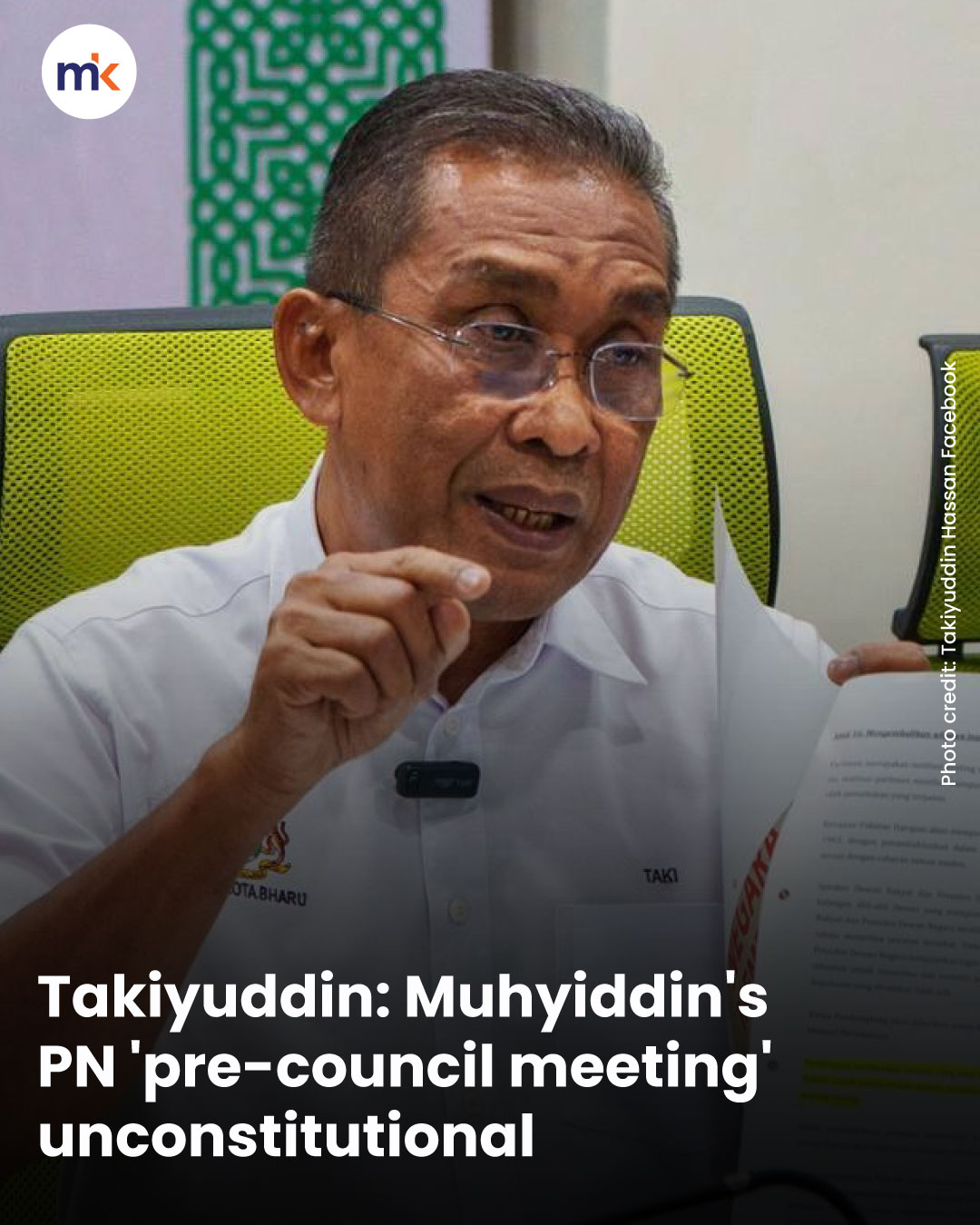 Takiyuddin: Muhyiddin's PN 'pre-council meeting' unconstitutional