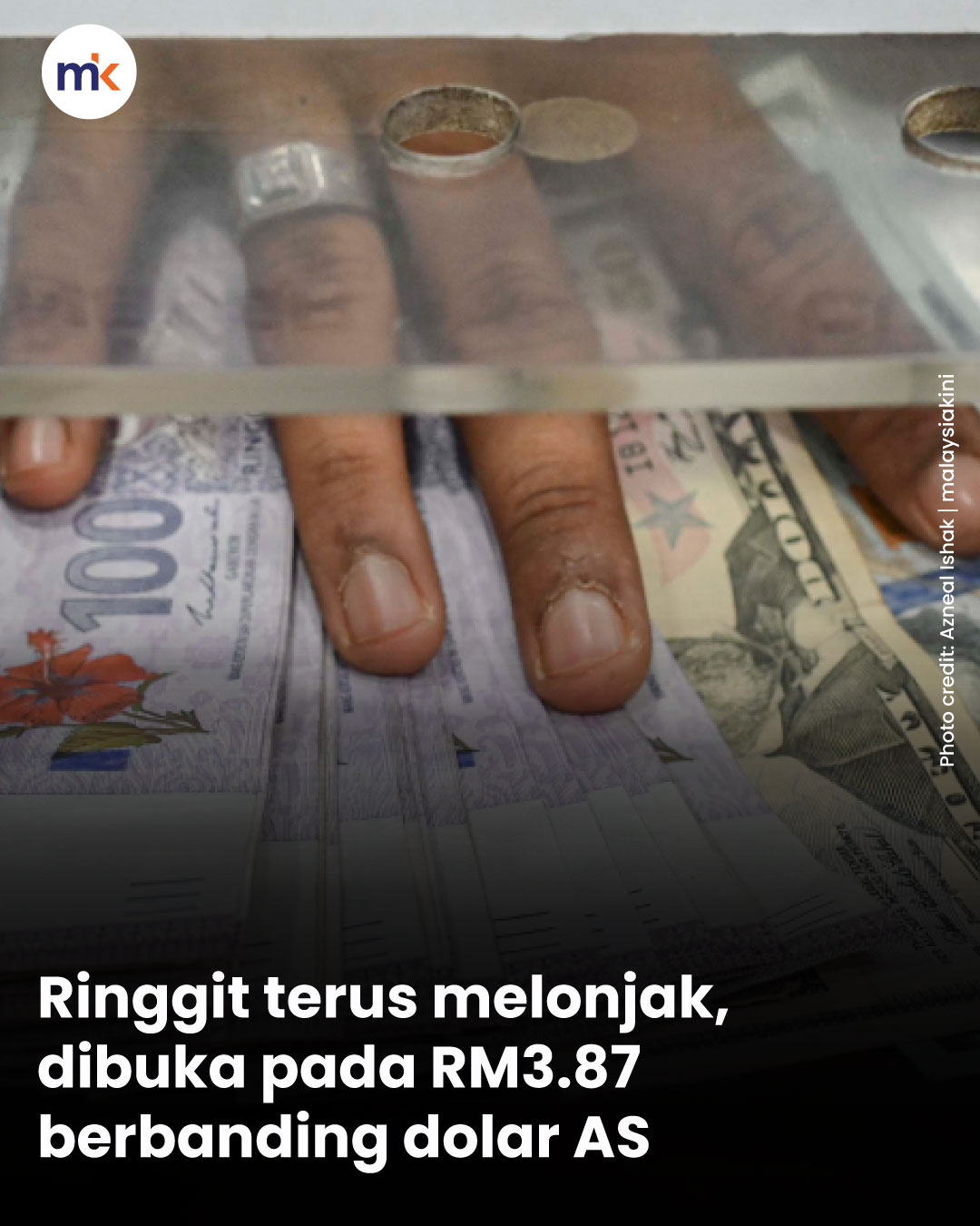 Ringgit terus melonjak, dibuka pada RM3.87 berbanding dolar AS